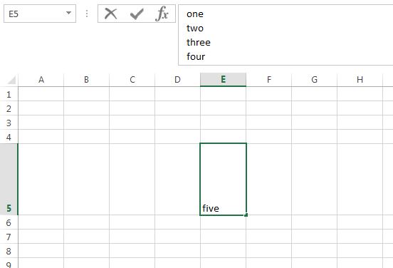 go to next line in excel for mac